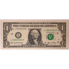 UNITED STATES OF AMERICA 2006 . ONE 1 DOLLAR BANKNOTE . ERROR . DOUBLE PRINT 